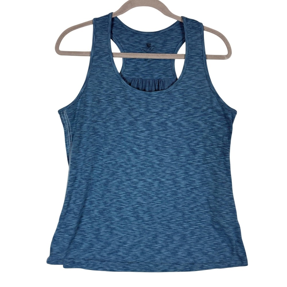 Kuhl Tank Top Womens Medium Blue Stripe Racerback Lightweight Stretch Athletic